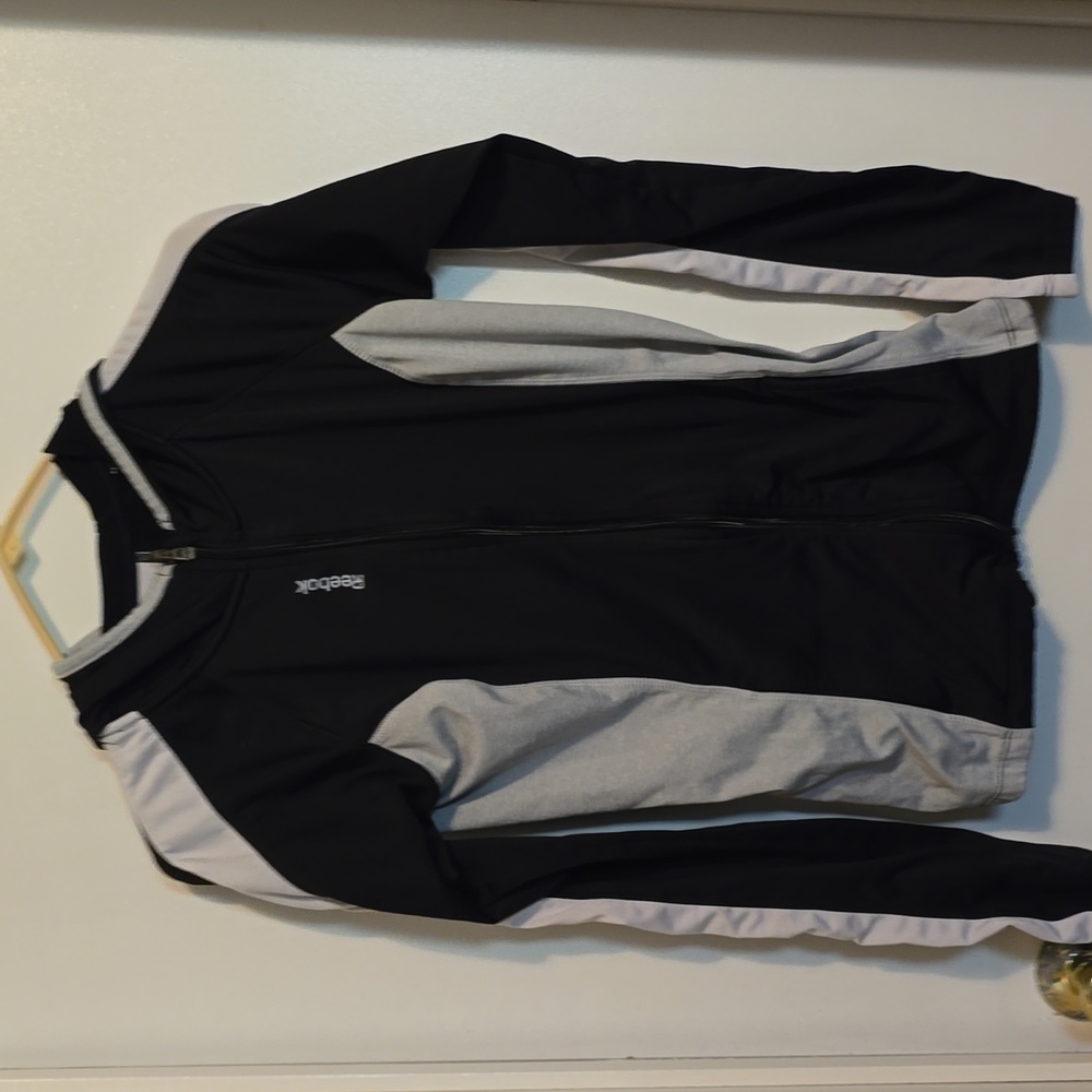 Reebok Black and Gray Zip-Up Jacket